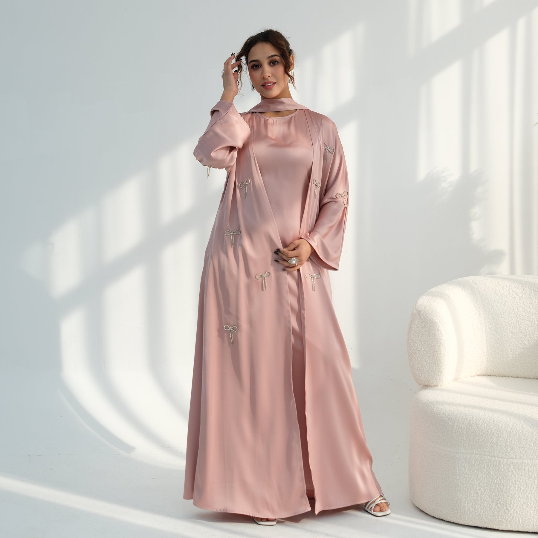 Zoya Bow Abaya Set
